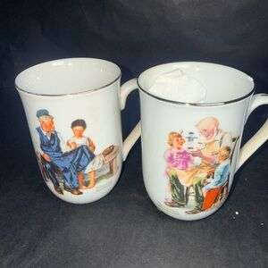 Vintage Collectible Porcelain  |Gold Trim Art Scene Mug 24k gold trim
